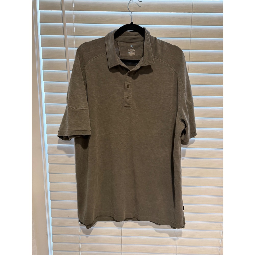 KUHL Mens Short Sleeve Polo Shirt Heathered Khaki‎ Size XXL